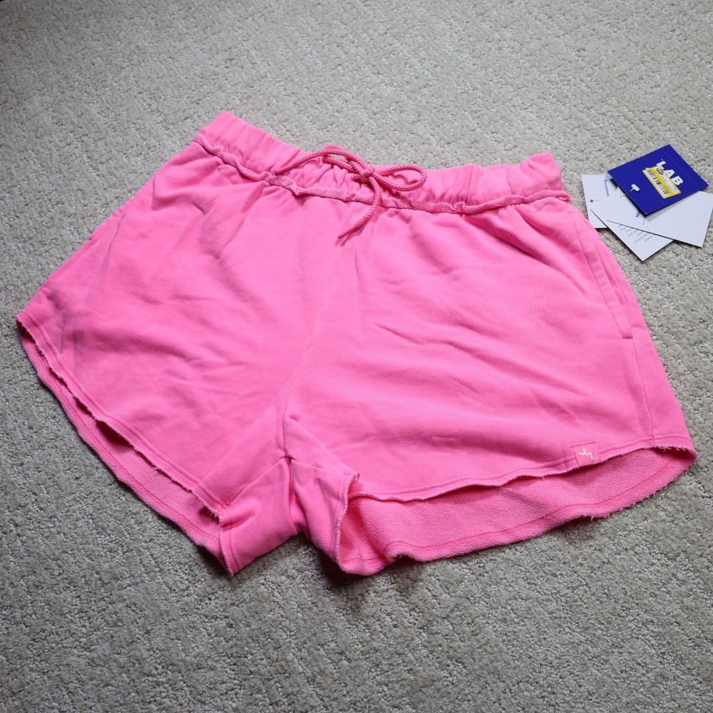 Joy Lab Hot Pink High-Rise French Terry Shorts Raw Hem M